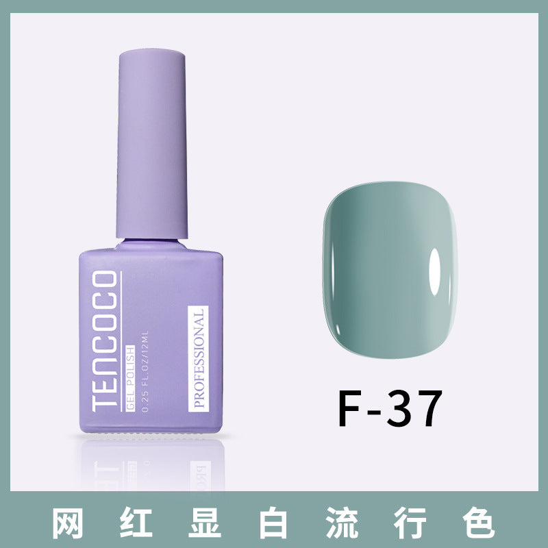 TENCOCO84 color 12ML nail salon a complete set of solid color sequins phototherapy nail polish nail polish glue color glue