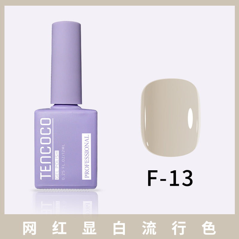 TENCOCO84 color 12ML nail salon a complete set of solid color sequins phototherapy nail polish nail polish glue color glue