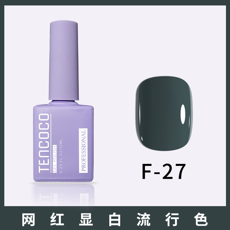 TENCOCO84 color 12ML nail salon a complete set of solid color sequins phototherapy nail polish nail polish glue color glue