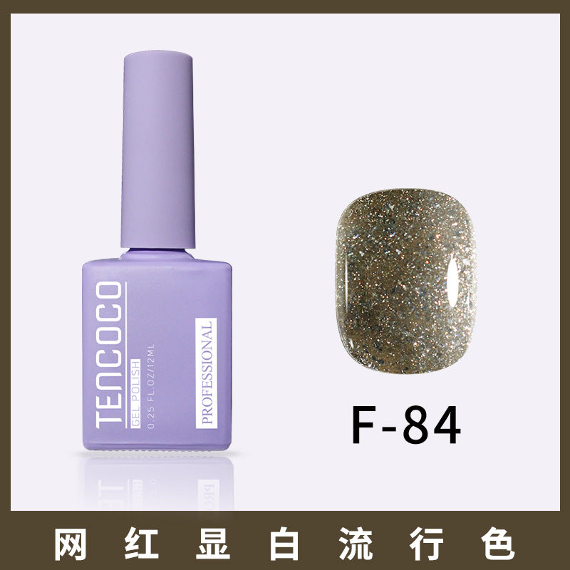 TENCOCO84 color 12ML nail salon a complete set of solid color sequins phototherapy nail polish nail polish glue color glue