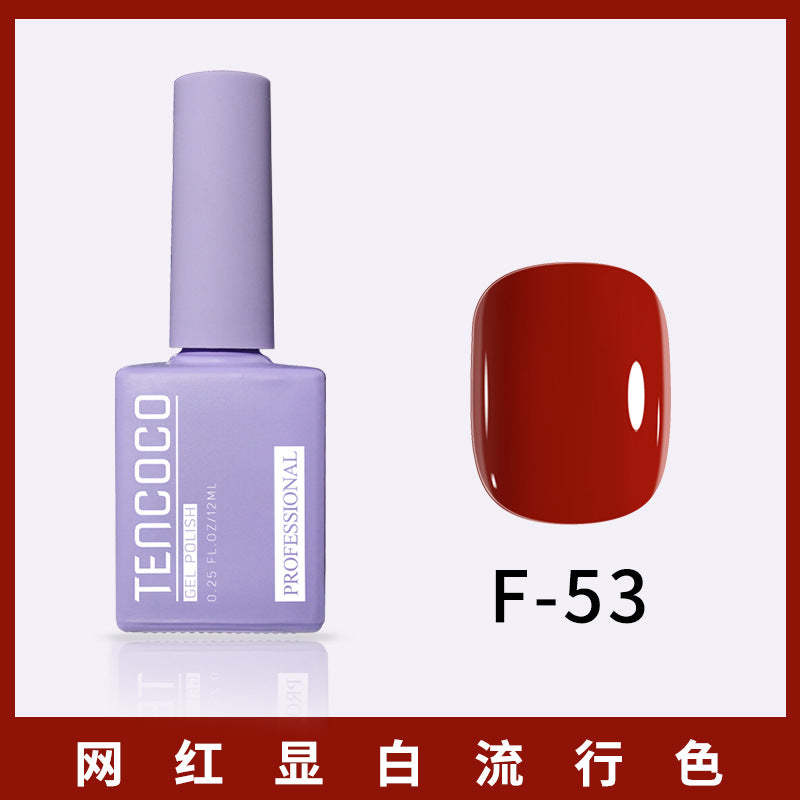 TENCOCO84 color 12ML nail salon a complete set of solid color sequins phototherapy nail polish nail polish glue color glue