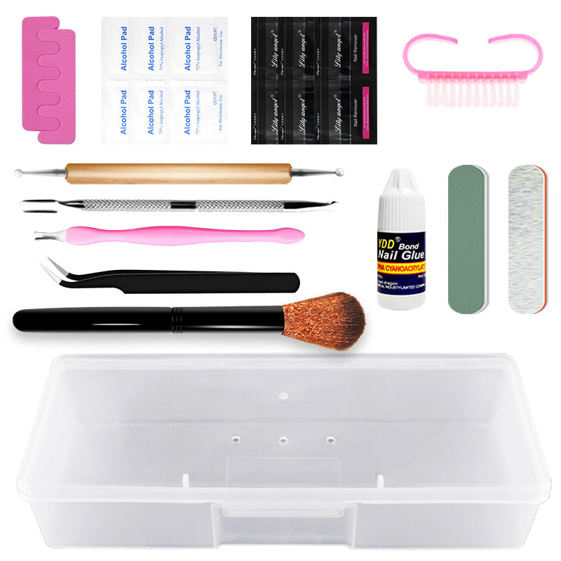 Cross-border special nail art full set of tools, functional glue phototherapy light set, nail polish glue set