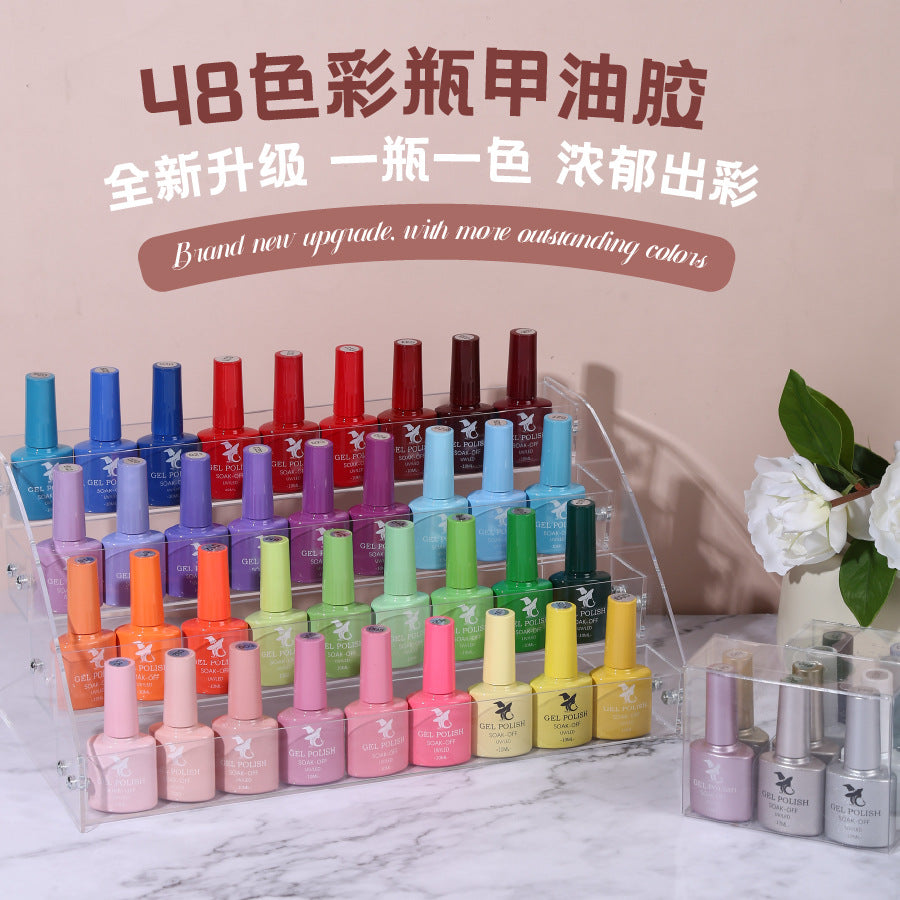 Cross-border popular 48-color UV phototherapy glue nail polish glue set nail color glue wholesale nail polish glue wholesale