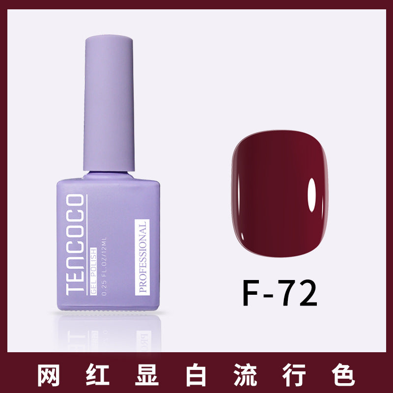 TENCOCO84 color 12ML nail salon a complete set of solid color sequins phototherapy nail polish nail polish glue color glue