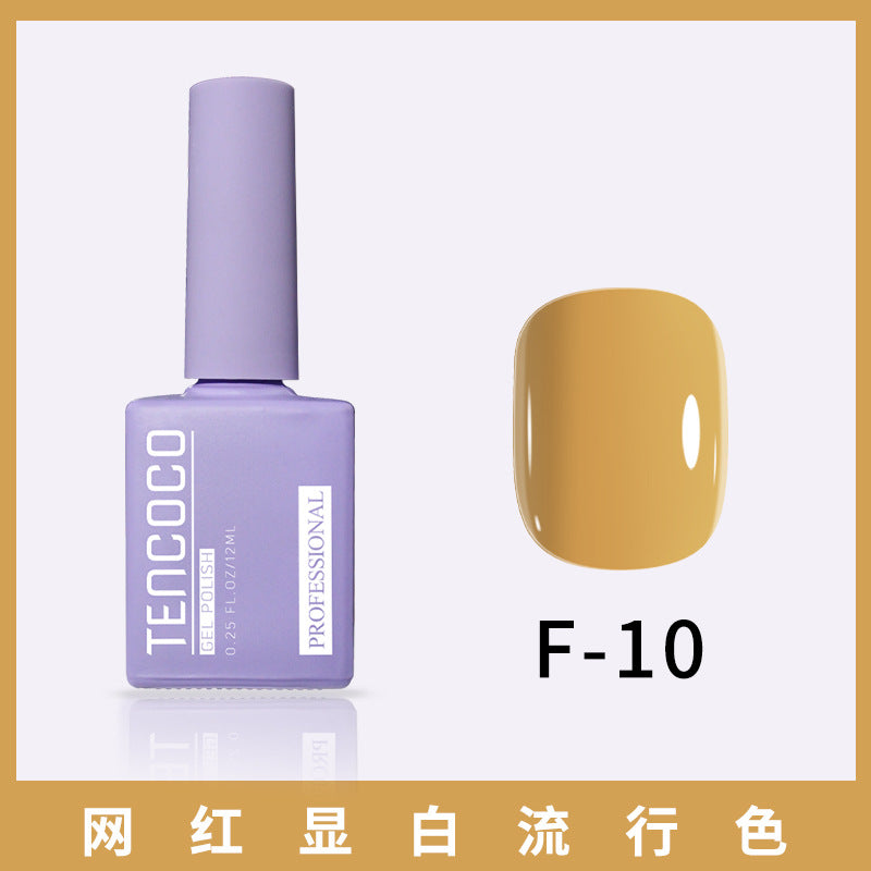 TENCOCO84 color 12ML nail salon a complete set of solid color sequins phototherapy nail polish nail polish glue color glue