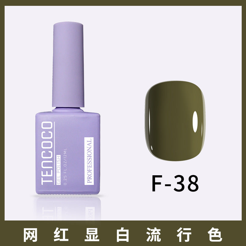 TENCOCO84 color 12ML nail salon a complete set of solid color sequins phototherapy nail polish nail polish glue color glue
