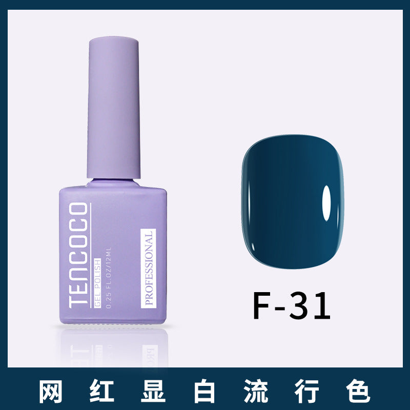 TENCOCO84 color 12ML nail salon a complete set of solid color sequins phototherapy nail polish nail polish glue color glue