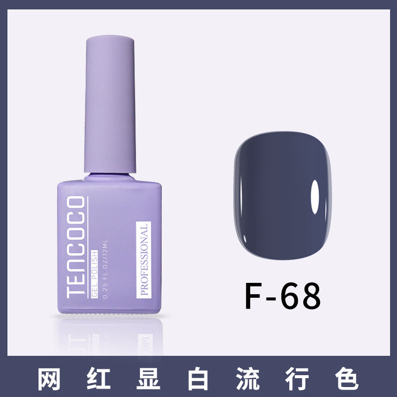 TENCOCO84 color 12ML nail salon a complete set of solid color sequins phototherapy nail polish nail polish glue color glue