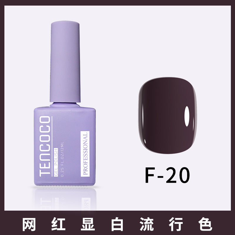 TENCOCO84 color 12ML nail salon a complete set of solid color sequins phototherapy nail polish nail polish glue color glue