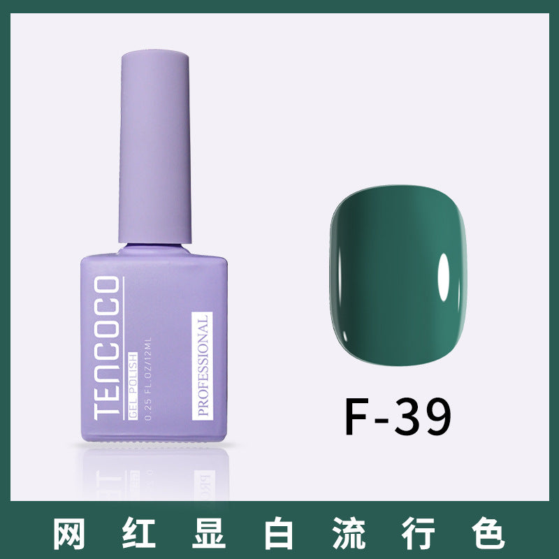 TENCOCO84 color 12ML nail salon a complete set of solid color sequins phototherapy nail polish nail polish glue color glue