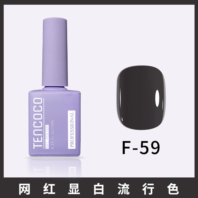 TENCOCO84 color 12ML nail salon a complete set of solid color sequins phototherapy nail polish nail polish glue color glue