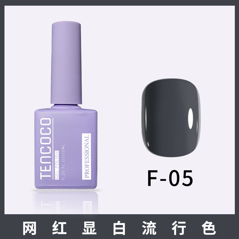 TENCOCO84 color 12ML nail salon a complete set of solid color sequins phototherapy nail polish nail polish glue color glue