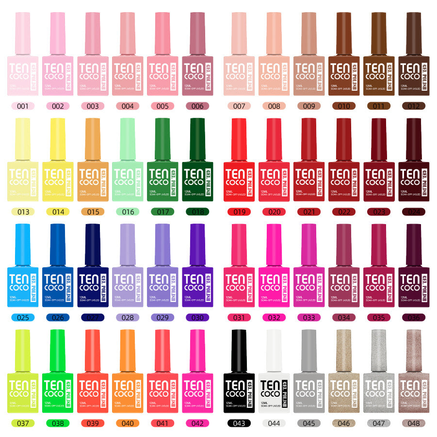 TENCOCO cross-border new product, a bottle of one-color phototherapy nail polish glue, and a 6-color nail polish glue set.
