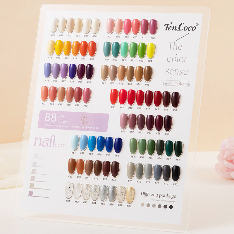 Upgraded nail salon special glue 88-color set of nail glue factory direct sales solid-color sequined nail polish color glue