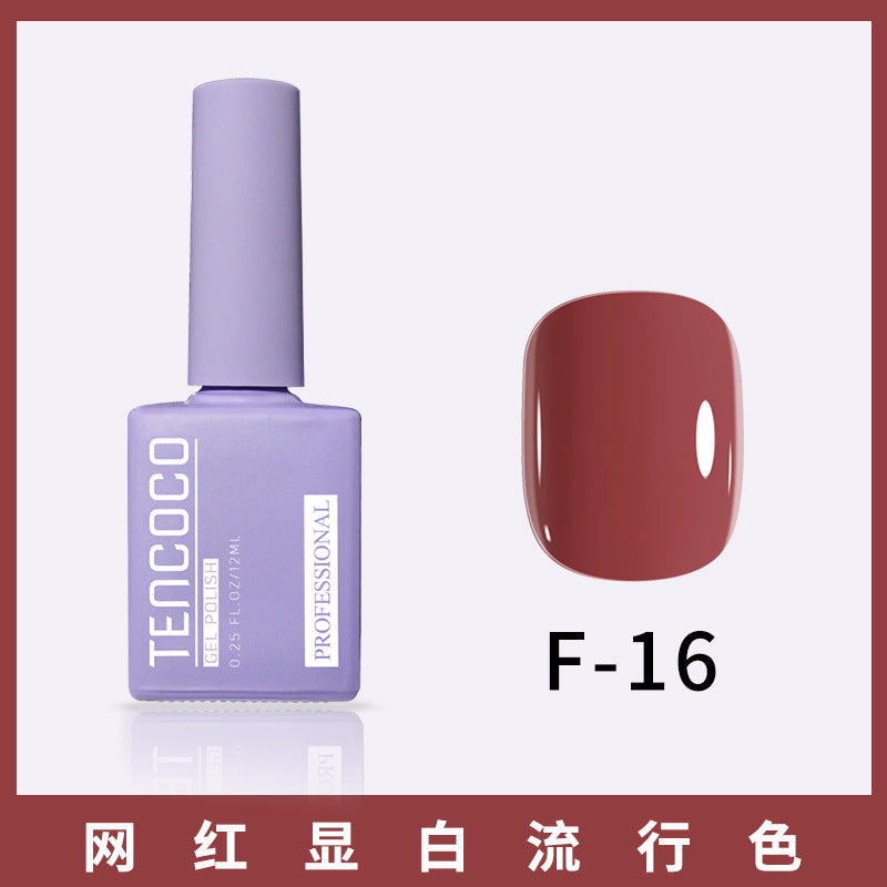 TENCOCO84 color 12ML nail salon a complete set of solid color sequins phototherapy nail polish nail polish glue color glue