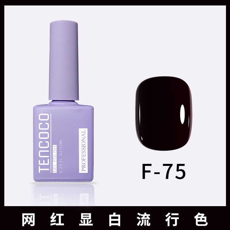 TENCOCO84 color 12ML nail salon a complete set of solid color sequins phototherapy nail polish nail polish glue color glue