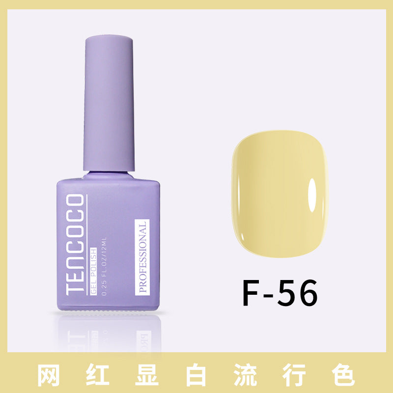 TENCOCO84 color 12ML nail salon a complete set of solid color sequins phototherapy nail polish nail polish glue color glue