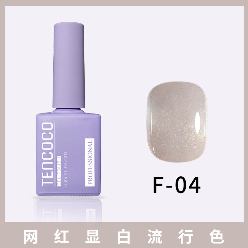 TENCOCO84 color 12ML nail salon a complete set of solid color sequins phototherapy nail polish nail polish glue color glue