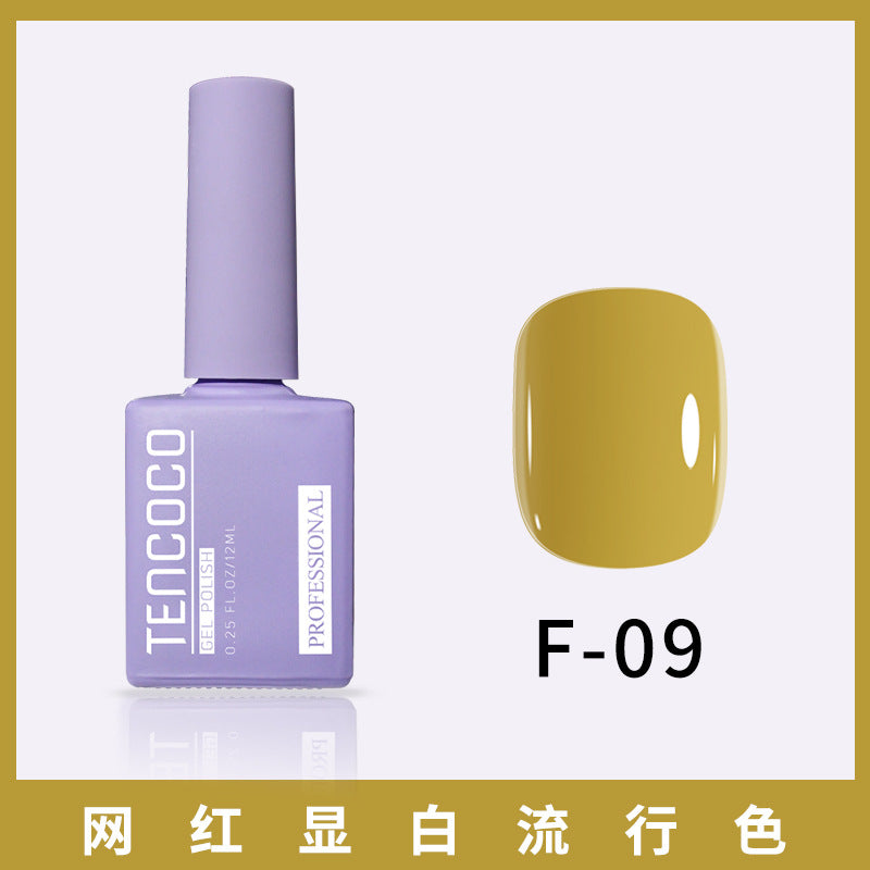 TENCOCO84 color 12ML nail salon a complete set of solid color sequins phototherapy nail polish nail polish glue color glue