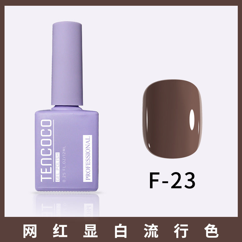 TENCOCO84 color 12ML nail salon a complete set of solid color sequins phototherapy nail polish nail polish glue color glue