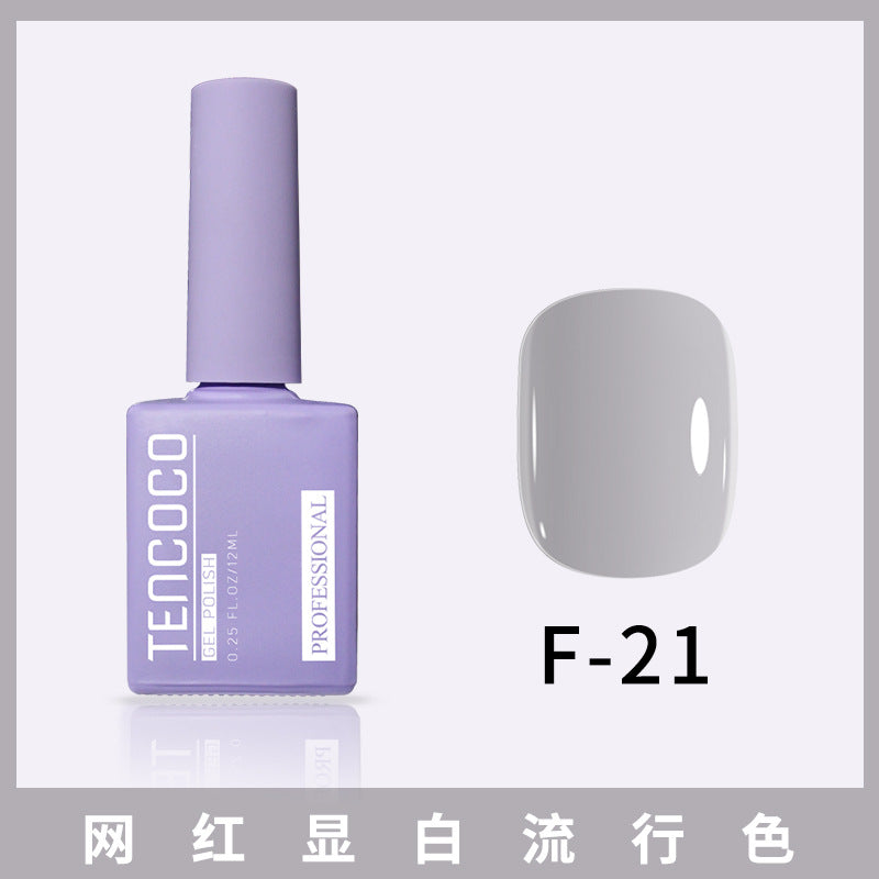 TENCOCO84 color 12ML nail salon a complete set of solid color sequins phototherapy nail polish nail polish glue color glue