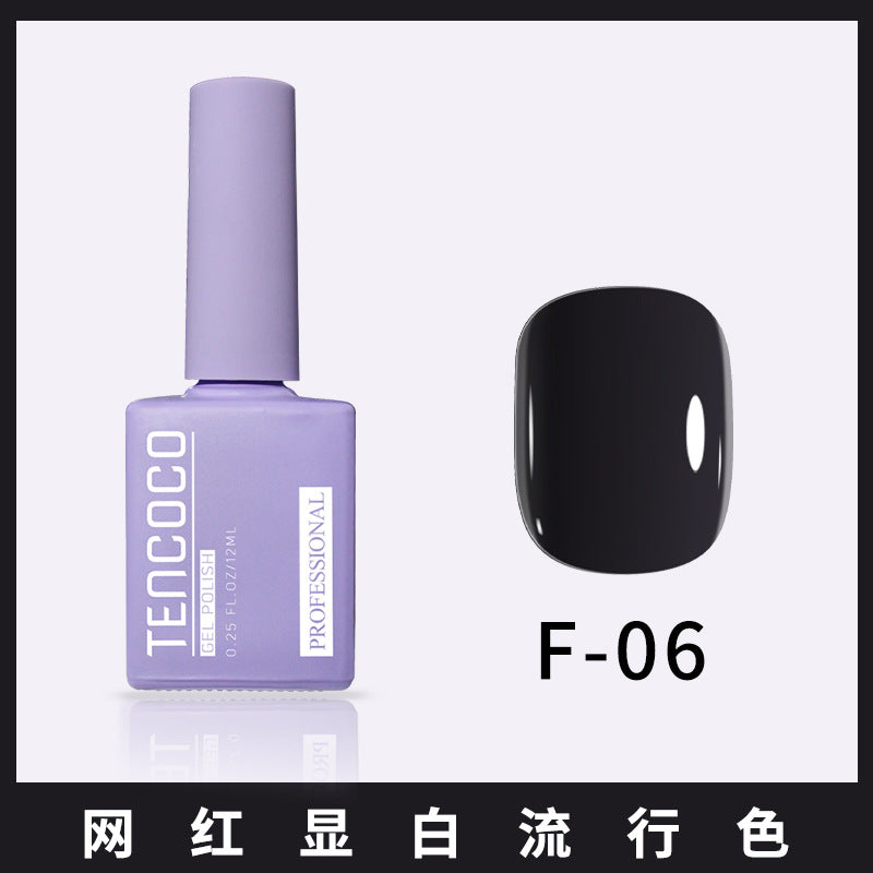 TENCOCO84 color 12ML nail salon a complete set of solid color sequins phototherapy nail polish nail polish glue color glue