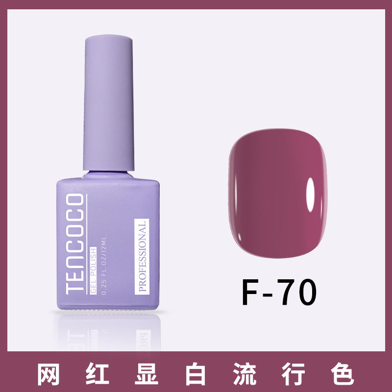 TENCOCO84 color 12ML nail salon a complete set of solid color sequins phototherapy nail polish nail polish glue color glue