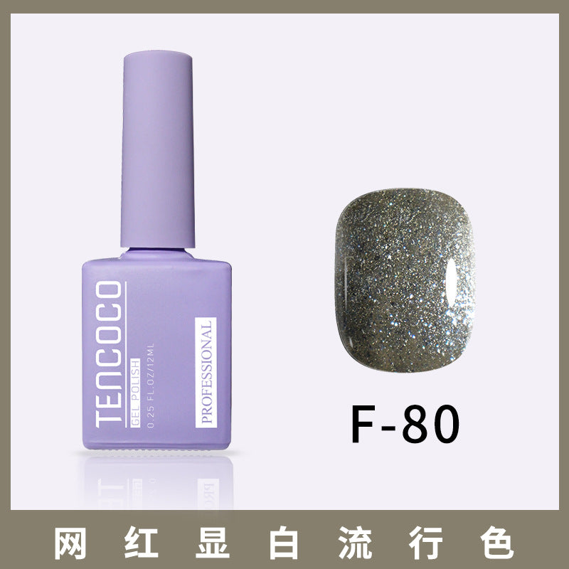 TENCOCO84 color 12ML nail salon a complete set of solid color sequins phototherapy nail polish nail polish glue color glue