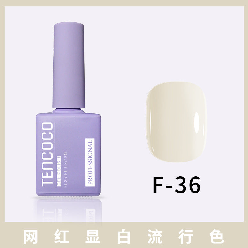 TENCOCO84 color 12ML nail salon a complete set of solid color sequins phototherapy nail polish nail polish glue color glue