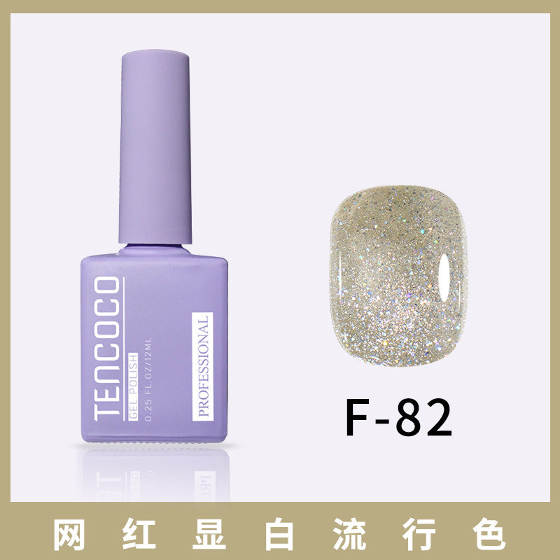 TENCOCO84 color 12ML nail salon a complete set of solid color sequins phototherapy nail polish nail polish glue color glue