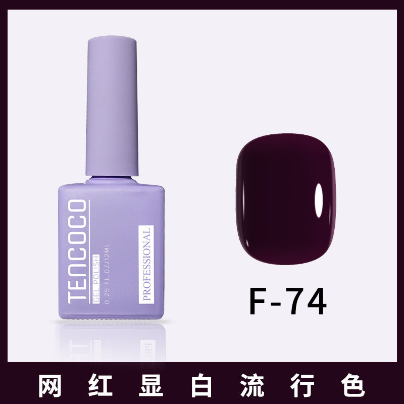 TENCOCO84 color 12ML nail salon a complete set of solid color sequins phototherapy nail polish nail polish glue color glue