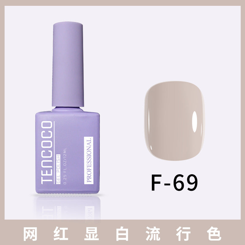 TENCOCO84 color 12ML nail salon a complete set of solid color sequins phototherapy nail polish nail polish glue color glue