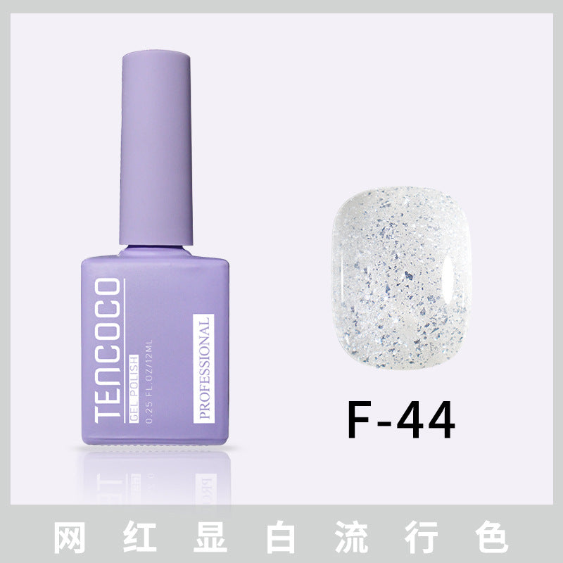TENCOCO84 color 12ML nail salon a complete set of solid color sequins phototherapy nail polish nail polish glue color glue