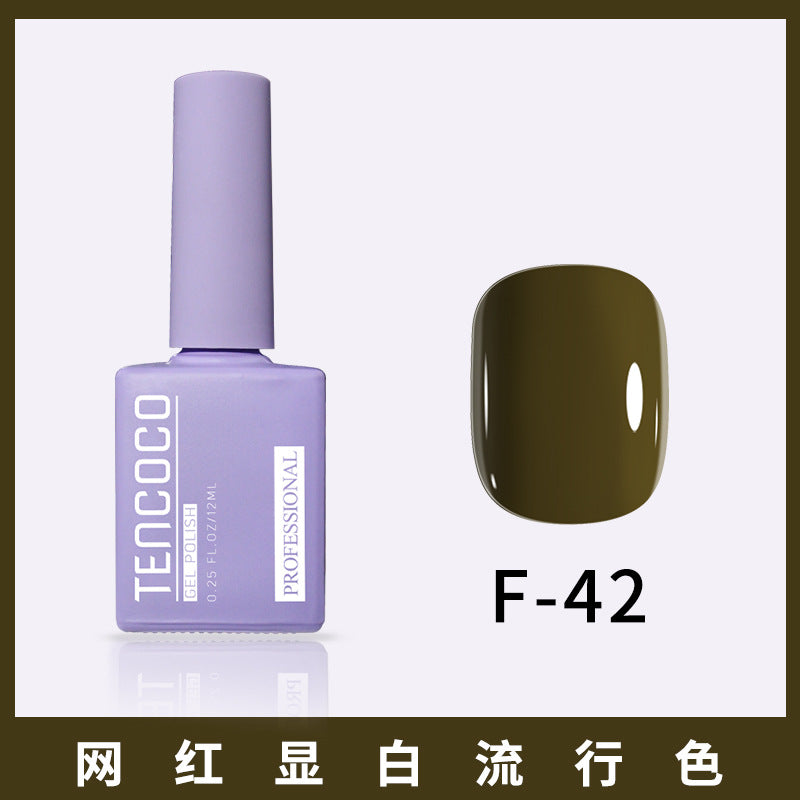 TENCOCO84 color 12ML nail salon a complete set of solid color sequins phototherapy nail polish nail polish glue color glue
