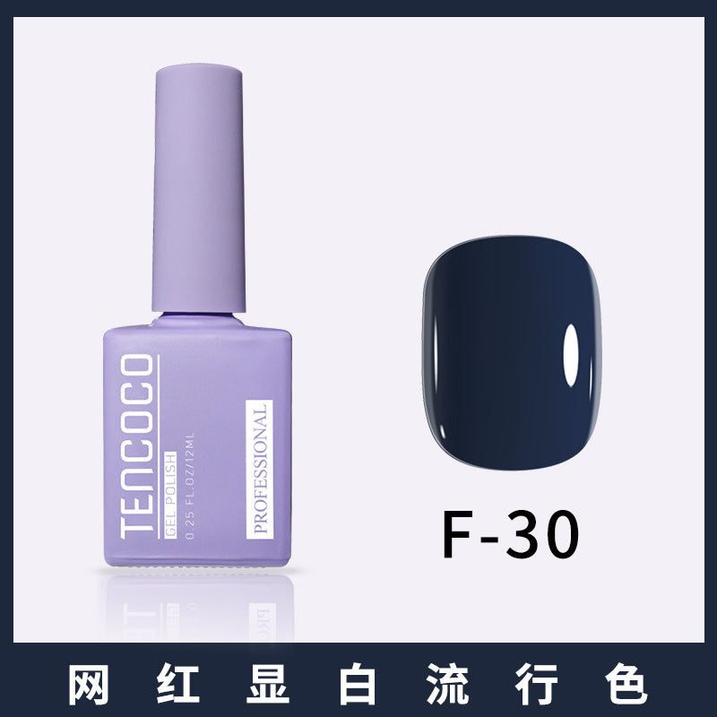 TENCOCO84 color 12ML nail salon a complete set of solid color sequins phototherapy nail polish nail polish glue color glue