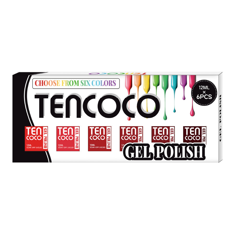TENCOCO cross-border new product, a bottle of one-color phototherapy nail polish glue, and a 6-color nail polish glue set.