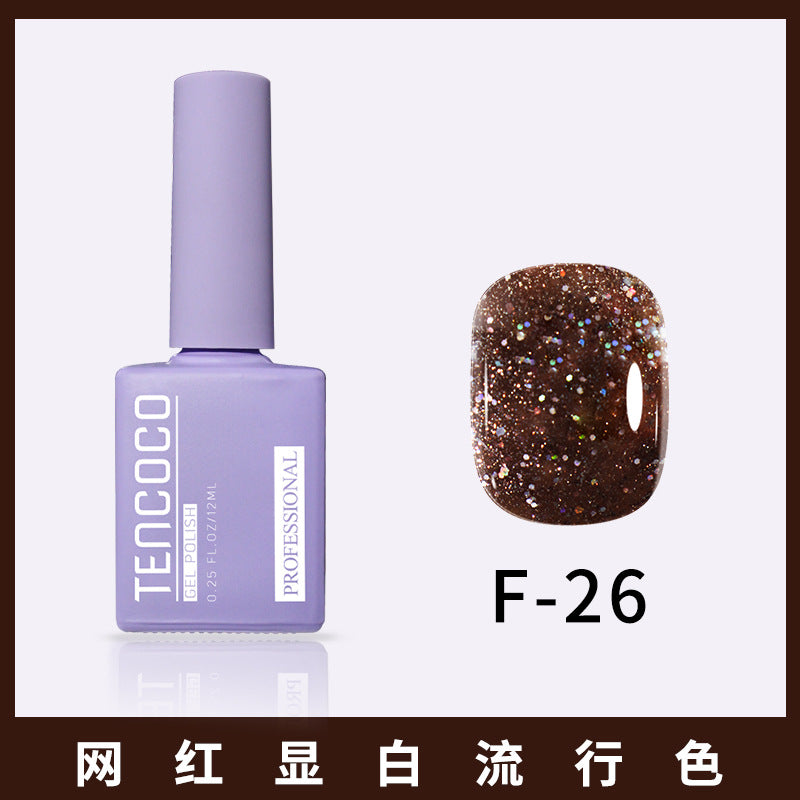 TENCOCO84 color 12ML nail salon a complete set of solid color sequins phototherapy nail polish nail polish glue color glue