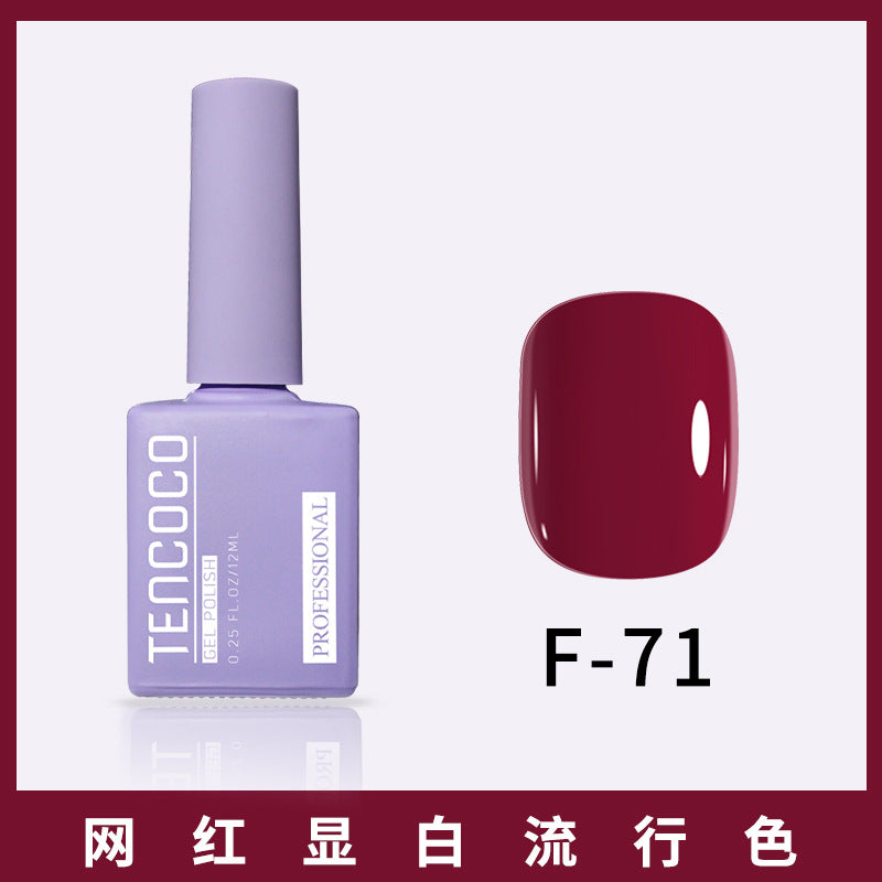 TENCOCO84 color 12ML nail salon a complete set of solid color sequins phototherapy nail polish nail polish glue color glue