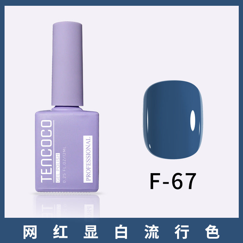 TENCOCO84 color 12ML nail salon a complete set of solid color sequins phototherapy nail polish nail polish glue color glue