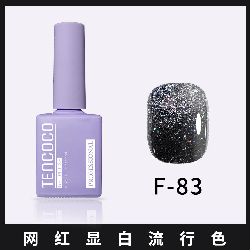 TENCOCO84 color 12ML nail salon a complete set of solid color sequins phototherapy nail polish nail polish glue color glue