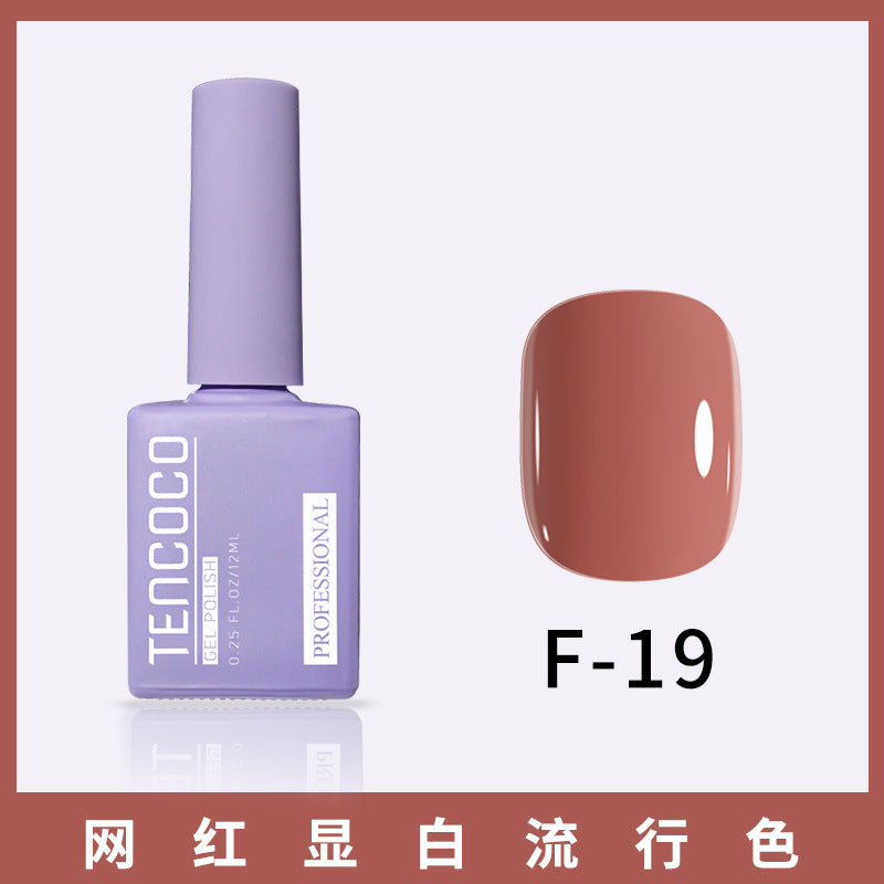 TENCOCO84 color 12ML nail salon a complete set of solid color sequins phototherapy nail polish nail polish glue color glue
