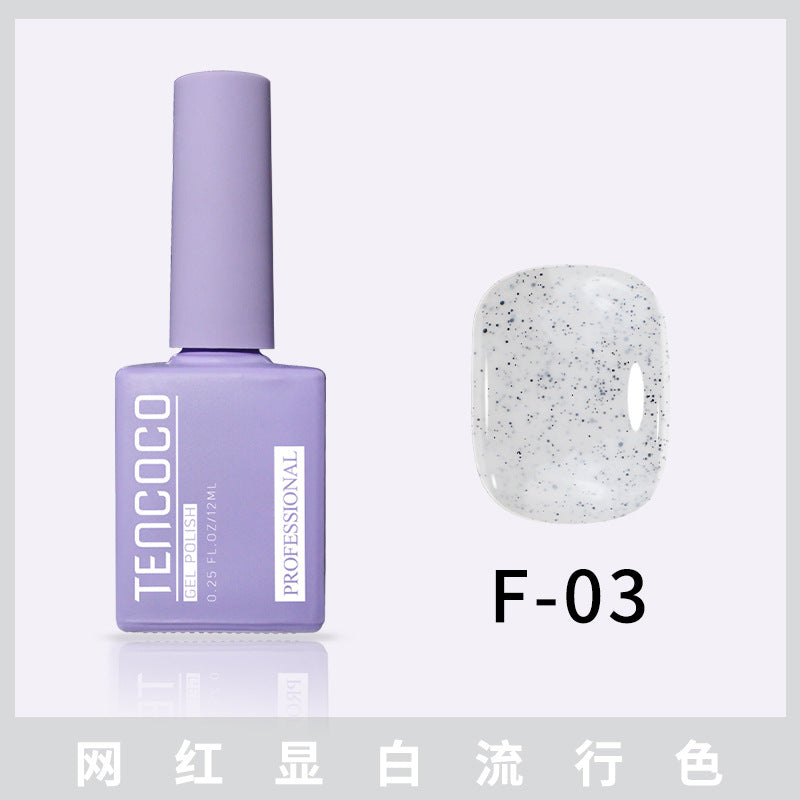 TENCOCO84 color 12ML nail salon a complete set of solid color sequins phototherapy nail polish nail polish glue color glue