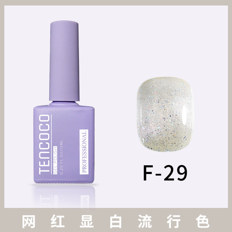 TENCOCO84 color 12ML nail salon a complete set of solid color sequins phototherapy nail polish nail polish glue color glue