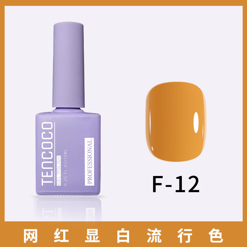 TENCOCO84 color 12ML nail salon a complete set of solid color sequins phototherapy nail polish nail polish glue color glue
