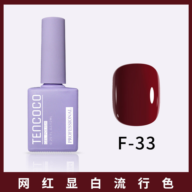 TENCOCO84 color 12ML nail salon a complete set of solid color sequins phototherapy nail polish nail polish glue color glue