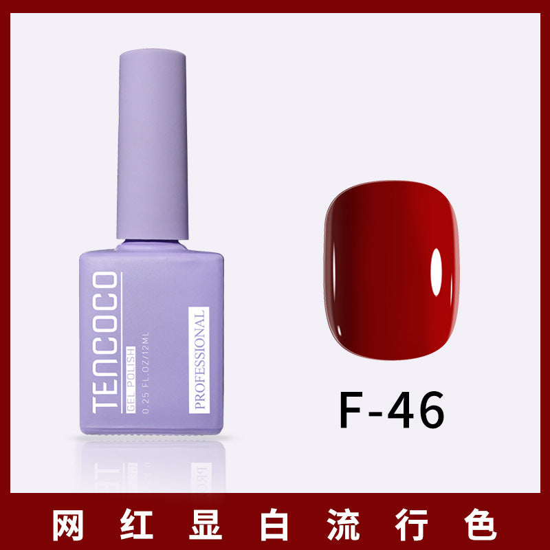 TENCOCO84 color 12ML nail salon a complete set of solid color sequins phototherapy nail polish nail polish glue color glue