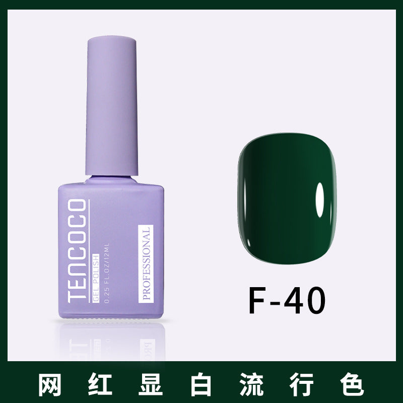 TENCOCO84 color 12ML nail salon a complete set of solid color sequins phototherapy nail polish nail polish glue color glue