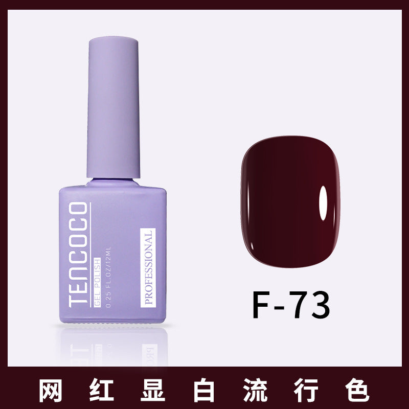 TENCOCO84 color 12ML nail salon a complete set of solid color sequins phototherapy nail polish nail polish glue color glue