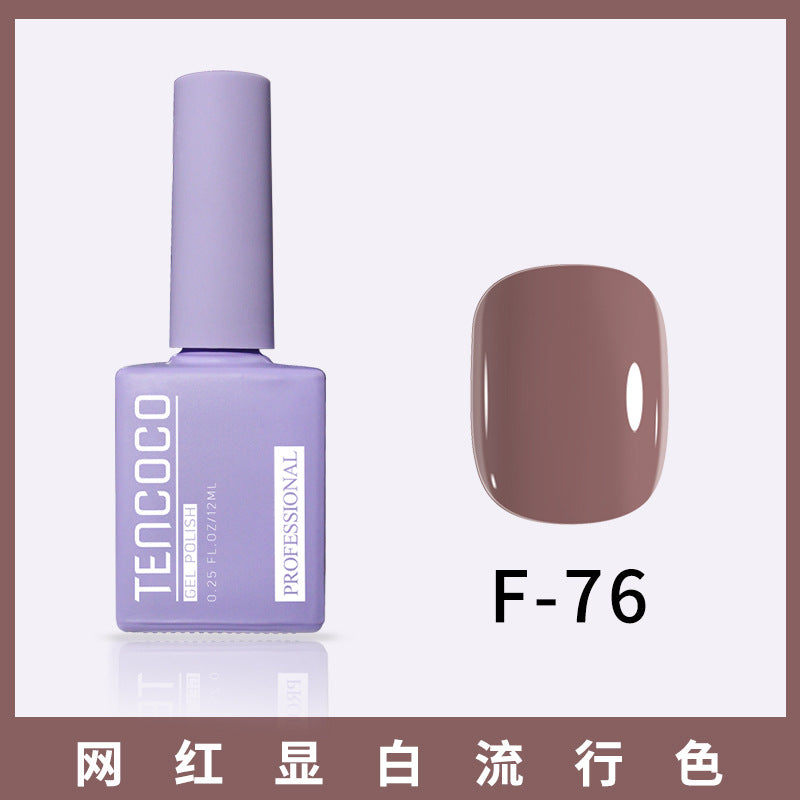 TENCOCO84 color 12ML nail salon a complete set of solid color sequins phototherapy nail polish nail polish glue color glue