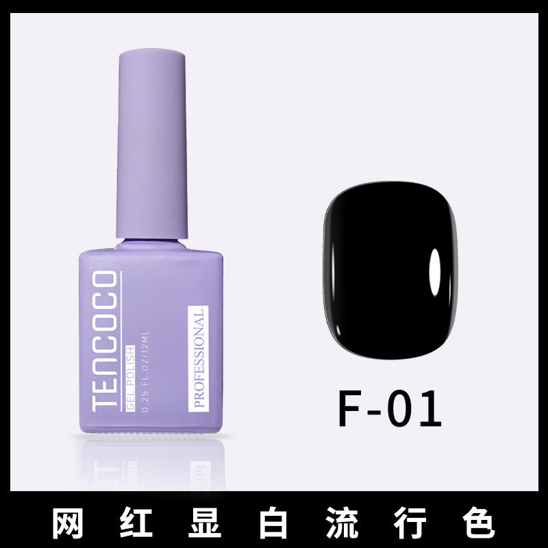TENCOCO84 color 12ML nail salon a complete set of solid color sequins phototherapy nail polish nail polish glue color glue